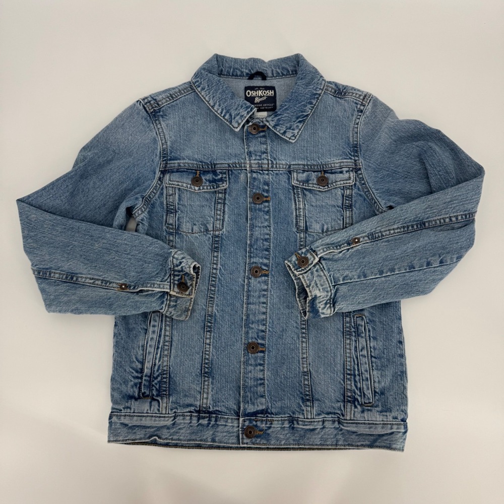 OshKosh B'gosh Kids‎ Denim Jacket Size 14/14A Light Wash Trucker Style